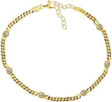 Brilio Silver - Modern gold-plated bracelet with zircons BRC44Y