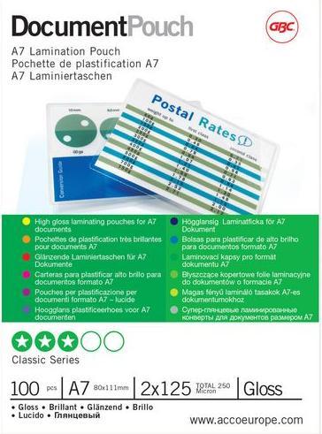Produktbild GBC Laminierfolien in Premiumqualität (A7, 100 Stück, 125 µm)