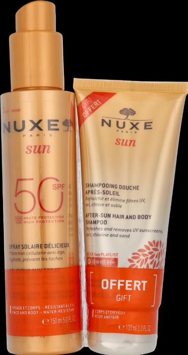 Immagine prodotto Nuxe Sun Set Sonnenspray Gesicht & Körper LSF 50 + After-Sun-Duschshampoo (Set per la cura del corpo)