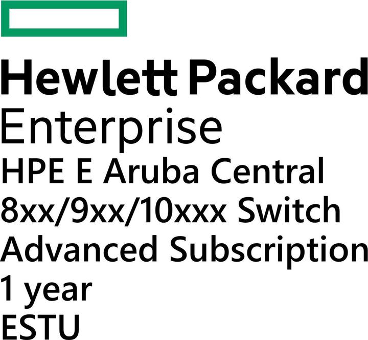 HPE E Aruba Central, 8xx/9xx/10xxx Switch, Advanced Subscription, 1 year, E-STU