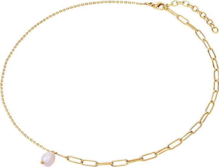 Image du produit Valero Pearls Femme Acier inoxydable Perle d'eau douce or jaune 40,0 cm Chaîne de base + 5,0 cm Extension - 24329 (Acier inoxydable, 40 - 45 cm)