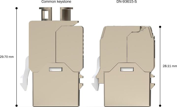 Produktbild Digitus CAT6A Kurz Keystone Jack, geschirmt, werkzeugfreie Montage (Keystone Modul)