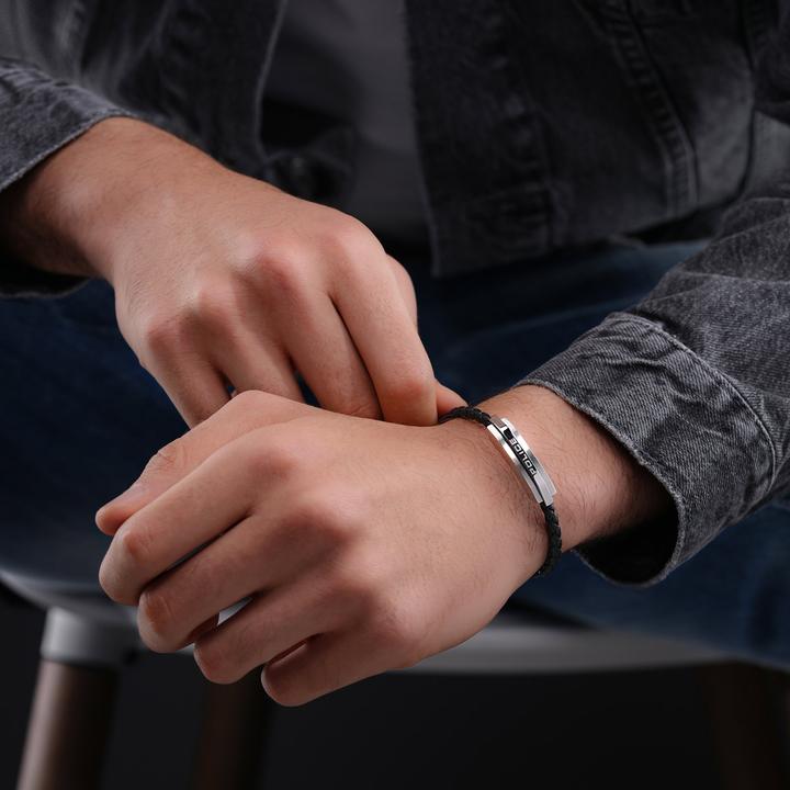 Immagine prodotto Police Bracciale Gripcord (21 cm, Acciaio inossidabile, Cuoio)