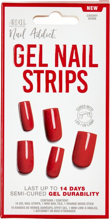 Ardell Nail Addict - Gel Nail Strips Cherry Bomb (Nagelutensil, Red)