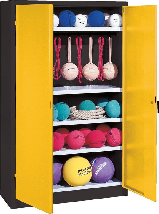 Actual product image C+P Sports equipment cabinet (HxWxD: 195x120x50 cm, with solid sheet metal hinged doors, type 2)