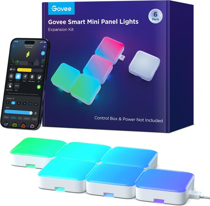 Actual product image Govee Panelleuchte Smart Mini Erweiterung, 6er, RGBIC