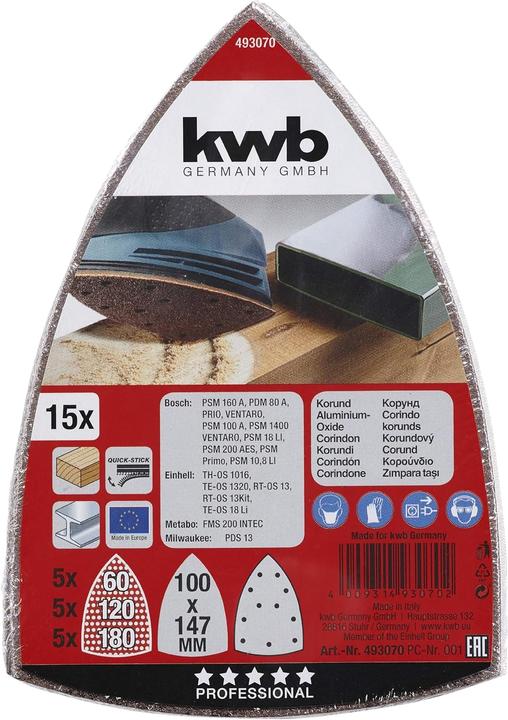 Produktbild kwb Kletthaftscheibe Set (60, 120, 180)