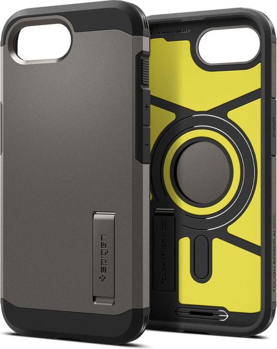 Produktbild Spigen Tough Armor Case with MagSafe for iPhone 16e with Stand - Gray (Apple iPhone 16e)