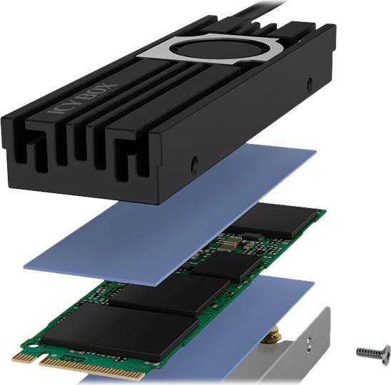 Actual product image Icy Box Heat Sink with Fan for M.2 SSD