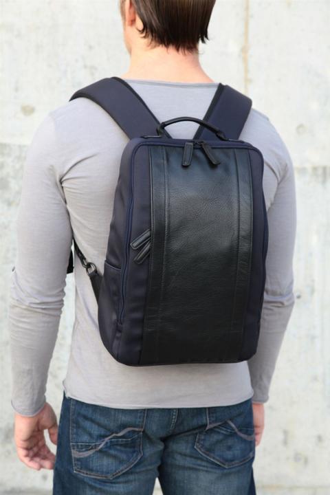 Actual product image Artisan & Artist RR4-06C Leather Panel Backpack