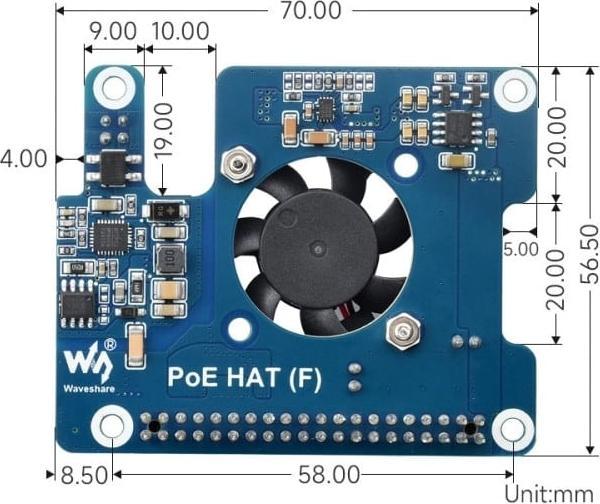 Immagine prodotto WaveShare PoE HAT per Raspberry Pi 5
