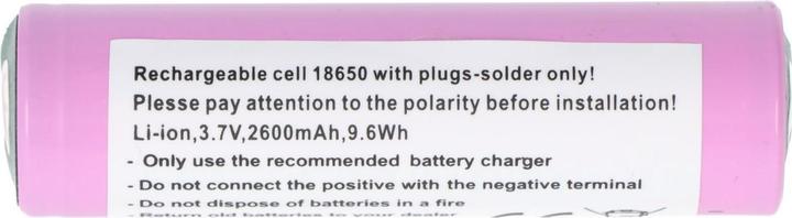 Image du produit AccuCell Batterie 18650 avec cosses à souder pour outils de jardin Li-ion, 3,7V, 2600mAh