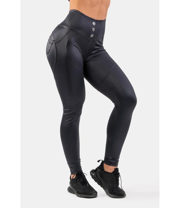 Produktbild Nebbia High Waist Glossy Look Bubble Butt Pants 586 volcanic black (XS)