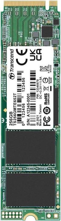 Produktbild Transcend MTE652T 256GB Interne M.2 PCIe NVMe SSD 2280 PCIe NVMe 3.0 x4 Retail TS256GMTE652T (256 GB, M.2 2280)