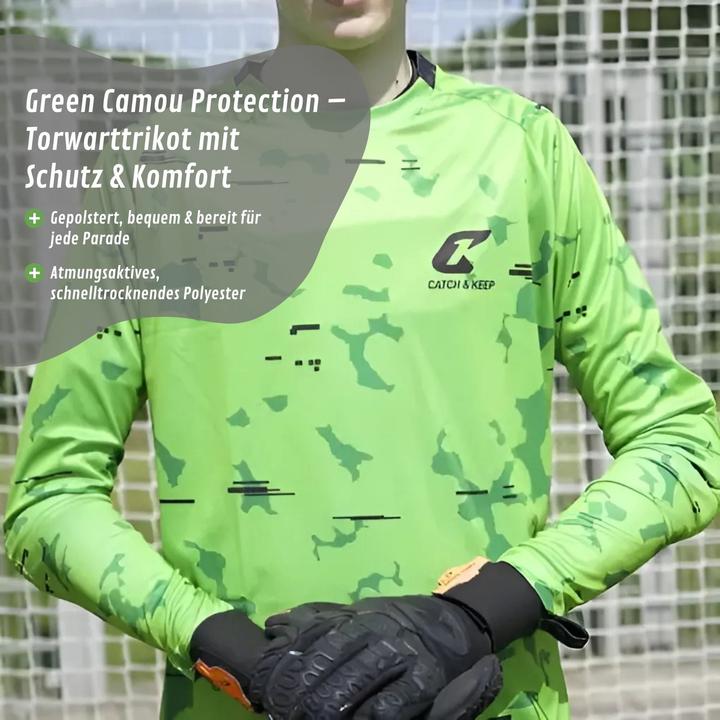 Actual product image Catch & Keep Trikot Green Camou Protection Torwarttrikot Gr. 140 Fussball Shirt (140)