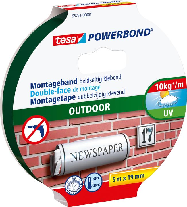tesa Powerbond OUTDOOR ruban de montage double face (19 mm)