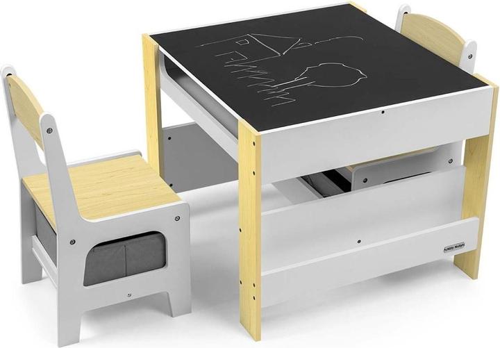 Actual product image Mally Sven table and two chairs natural Milly (Child armchair)