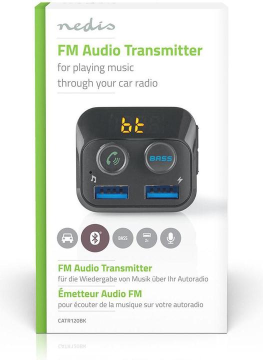 Produktbild Nedis Kfz Audio FM Transmitter Fest freisprechend 1.0 " LED Bildschirm Bluetooth® 5.0 V DC / 1.0 A