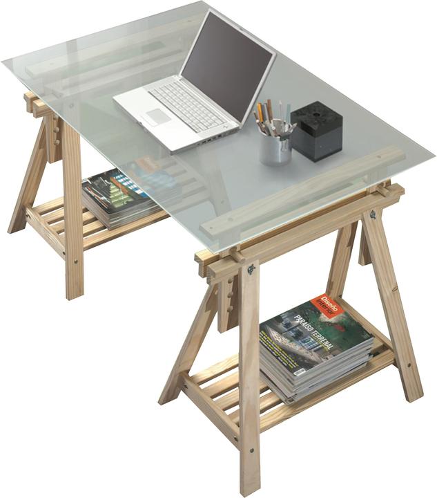 Europe & Nature Trestles with frosted glass worktop