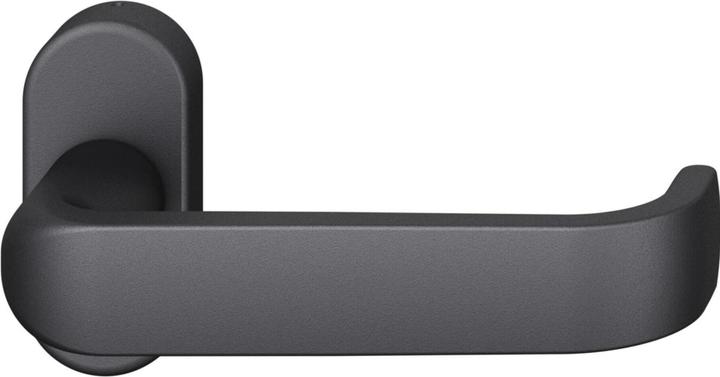 Actual product image FSB FH frame lever handle 09 1268 inactive leaf oval rosette aluminium black (Door set)