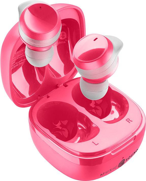 Image du produit Cellularline Music Sound Flow Casque intra-auriculaire sans fil Musique et appels Bluetooth Rose (pas de réduction du bruit, 25 h, Sans fil)