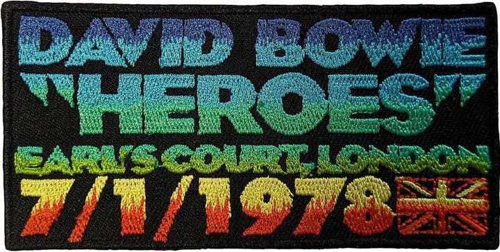 Produktbild David Bowie Aufnäher zum Aufbügeln Heroes Earls Court gewebter Stoff