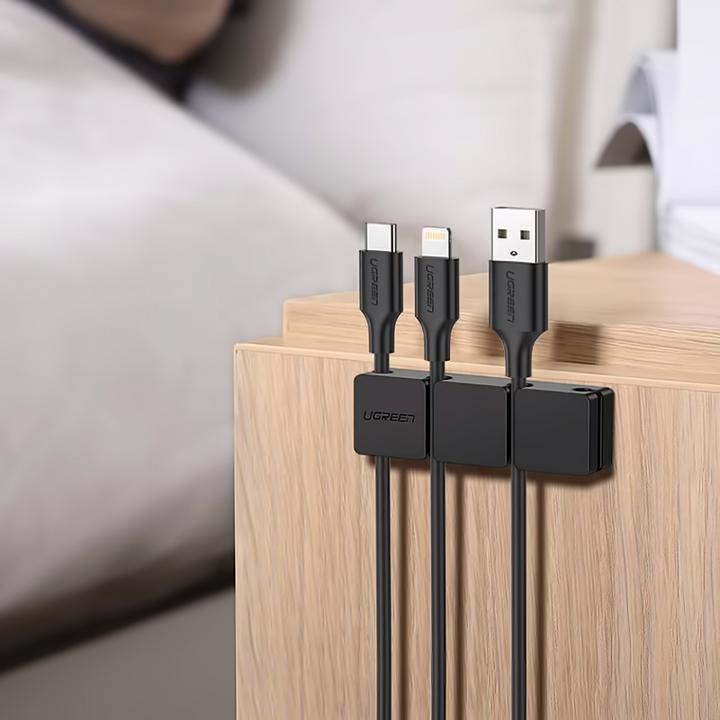 Productafbeelding Ugreen - Cable Organizer 3+1 (70585) - Main and Single, 4 Holder Clips - Black