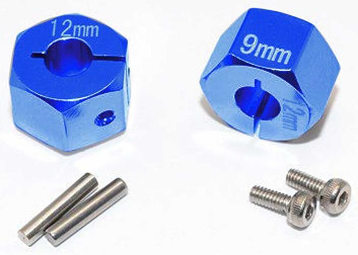 Image du produit GPM Kit Hexagonal D'Entraînement Des Roues En Aluminium 12x9mm Bleu (2) Tamiya Tt02