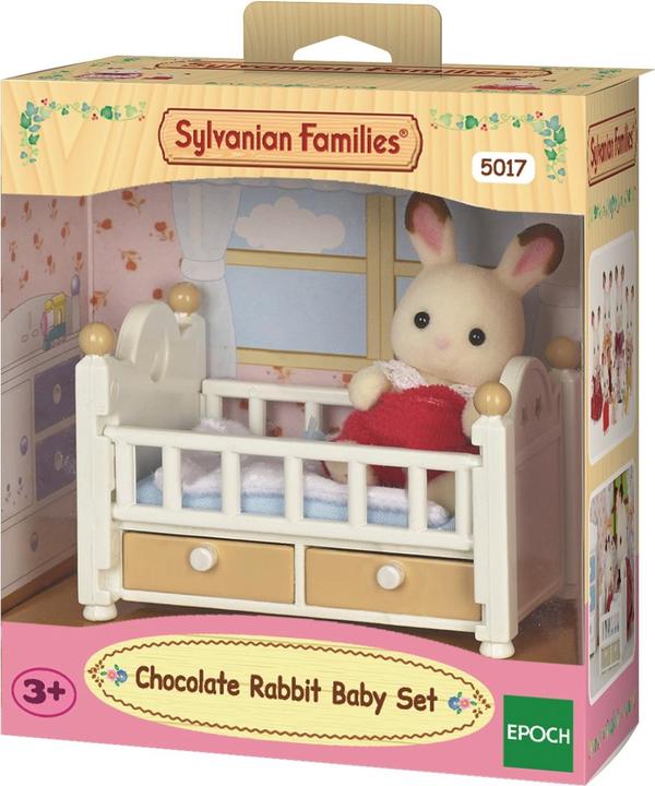 Actual product image Sylvanian Families Chocolate bunny baby with cot