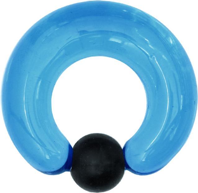 Star Piercing Ball Closure Ring aqua Kugel schwarz aus Glas (Glas, ohne Messing, Silikon)