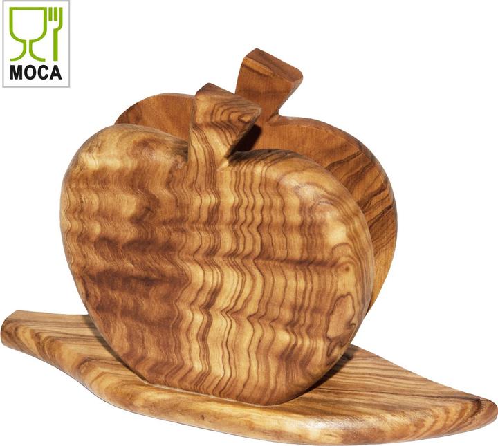 Natura Punto Olive wood napkin holder