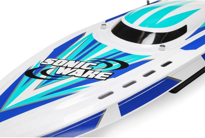 Image du produit ProBoat Sonicwake V2 36" Self-Righting Bateau de course Brushless Deep-V RTR Blanc/Bleu