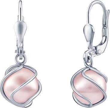 Silvego Silver earrings with pink Swarovski ® Pearl SILVEGOB31644SWP