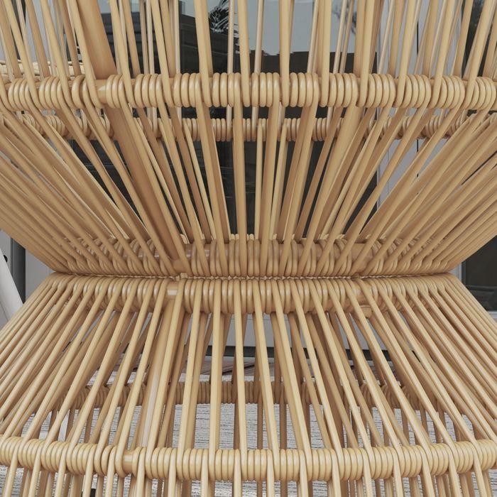Produktbild Swisshandel24 Beistelltisch Rattan, Ø60 cm Couchtisch Gartentisch mit Tischplatte aus Hartglas, Balkontisch im Boh