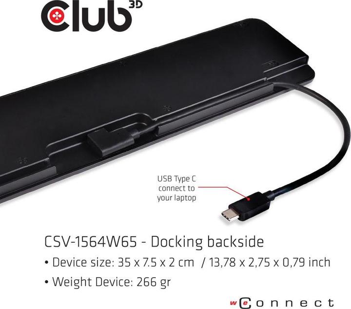 Actual product image Club 3D Triple Display Dynamic (Docking port (proprietary), 3 Ports)