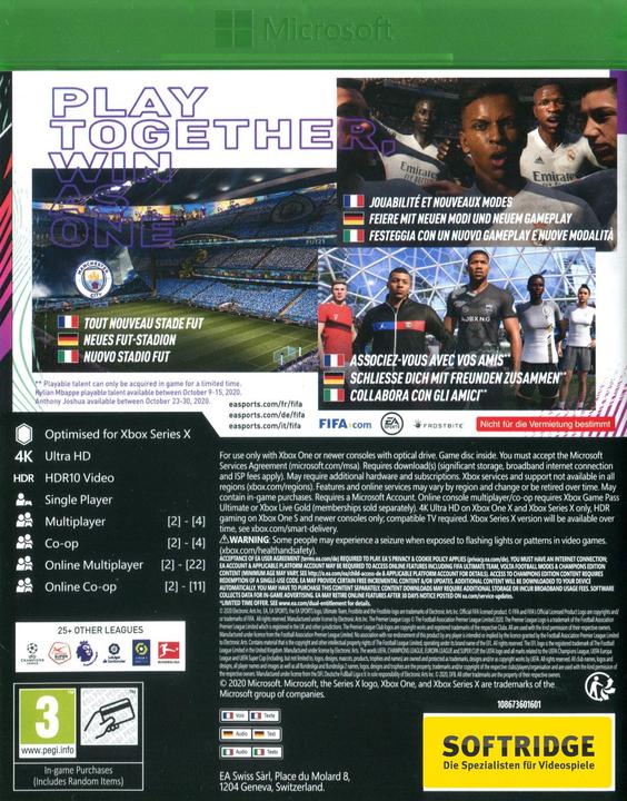 Produktbild EA Games FIFA 21 Champions Edition Preorder (Xbox One X, Xbox Series X, Multilingual)