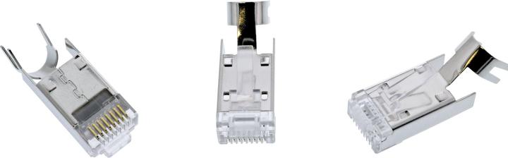 Immagine prodotto InLine Confezione da 10 connettori a crimpare ® Cat.6A RJ45 schermati, con protezione da piegatura e (Connettore del cavo di rete)