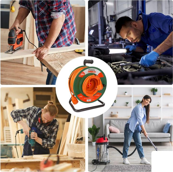 Actual product image Velleman GARDEN CABLE REEL 50 m - 3G1.5 (50 m, 1.50 mm²)