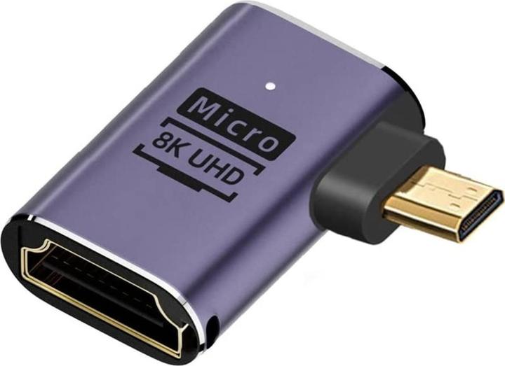 Image du produit PowerGuard Micro HDMI vers HDMI 2.1 Angle de 90 degrés Adaptateur gauche (Micro HDMI)