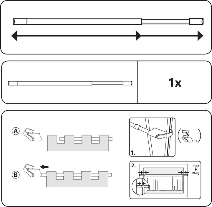 Actual product image Gardinia Clamp stretcher 75-125cm