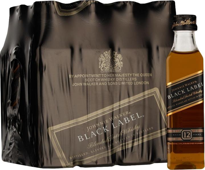 Actual product image Johnnie Walker black label (Scotch whisky, Blended Whisky, 1 x 5 cl)