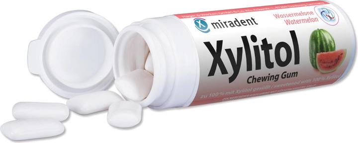 Produktbild Miradent Xylitol Kaugummi Wassermelone (30 Stk) (30 Stk., 47 g)