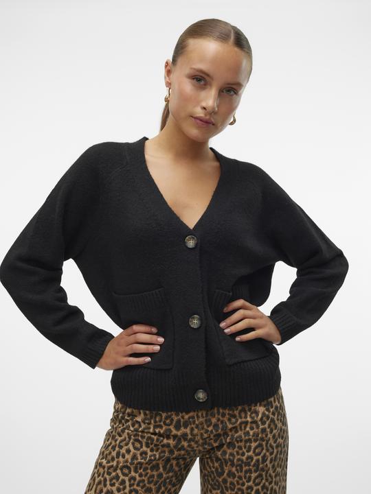 Produktbild Vero Moda Locker geschnitten V-Ausschnitt Gerippte Ärmelbündchen Strickjacke Strickjacke (M)