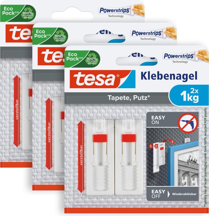 tesa Klebenagel für Tapete & Putz, ideal für Leinwand & Keilrahmen