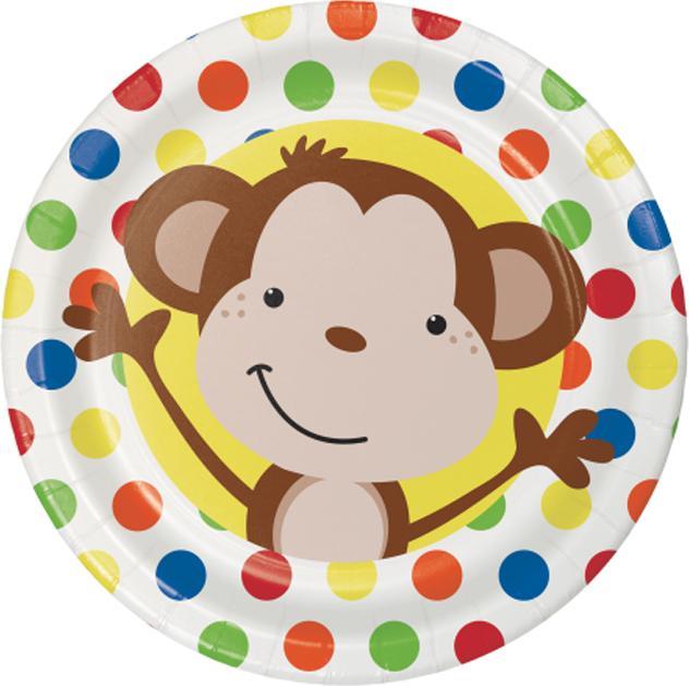 Actual product image Creative Party Fun Paper Monkey Disposable Plates (Pack of 96) (96 x)