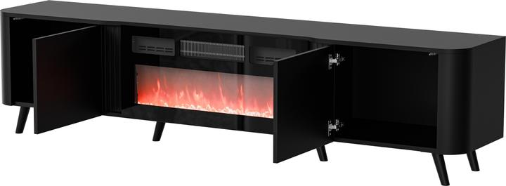 Image du produit Cama Volare RTV Armoire 200 x 39 x 49 noir mat + cheminée (200 x 39 x 49 cm)
