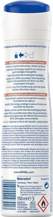 Valori nutrizionali e ingredienti NIVEA Derma Dry Control Maximum (Getto vaporizzato, 150 ml)