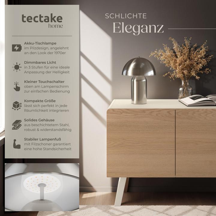 Produktbild tectake Kleine Retro-Tischlampe Kade, dimmbar, 40W