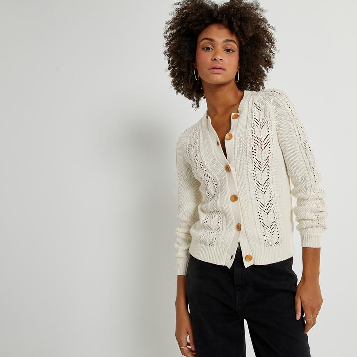 Actual product image La Redoute Collections Cardigan in pointelle knit (XS)