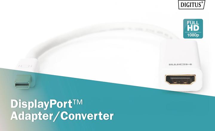 Produktbild Digitus mini DP zu HDMI (Mini DP, DC-Stecker 4.5 mm, 15 cm)